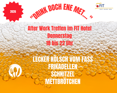 After-Work-Treffen im Hotel Fit am Donnerstag von 19 bis 22 Uhr